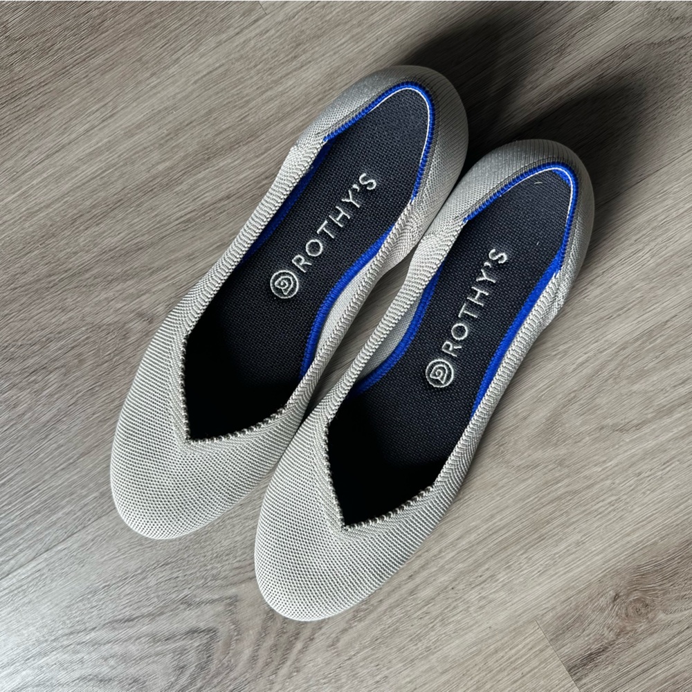 Rothy's Light Gray Knit Flats